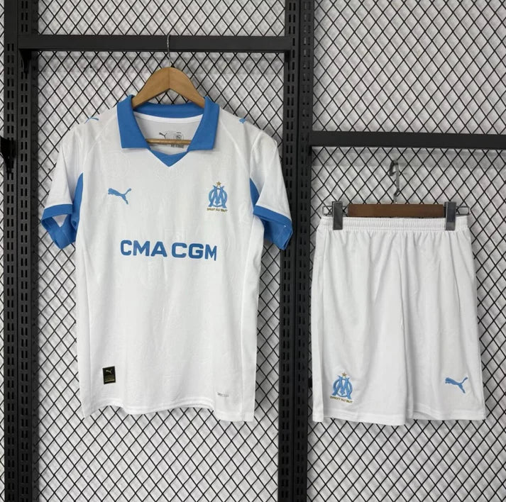 Maillot et short Marseille enfant Domicile 2025-2026