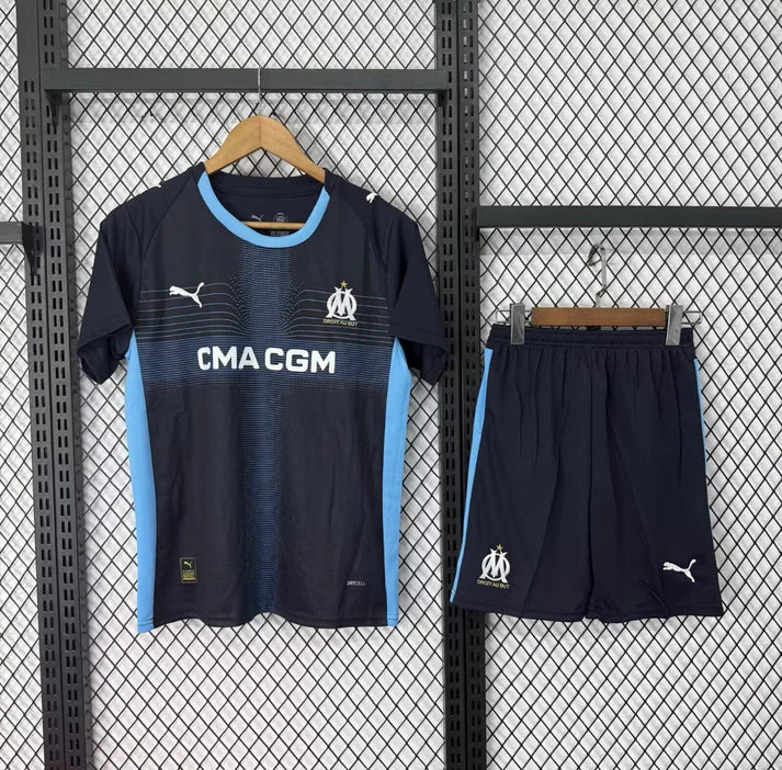 Maillot et short Marseille enfant Extérieur 2025-2026