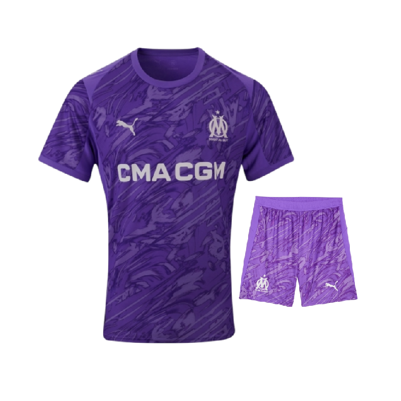 Kit Gardien Marseille enfant violet 2025-2026