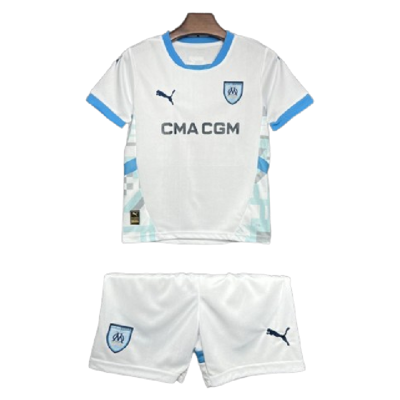 Maillot et short Marseille enfant domicile 2024-2025