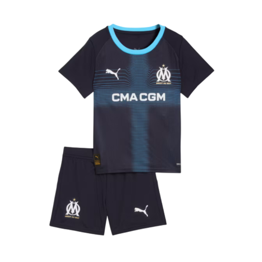 Maillot et short Marseille enfant Extérieur 2025-2026