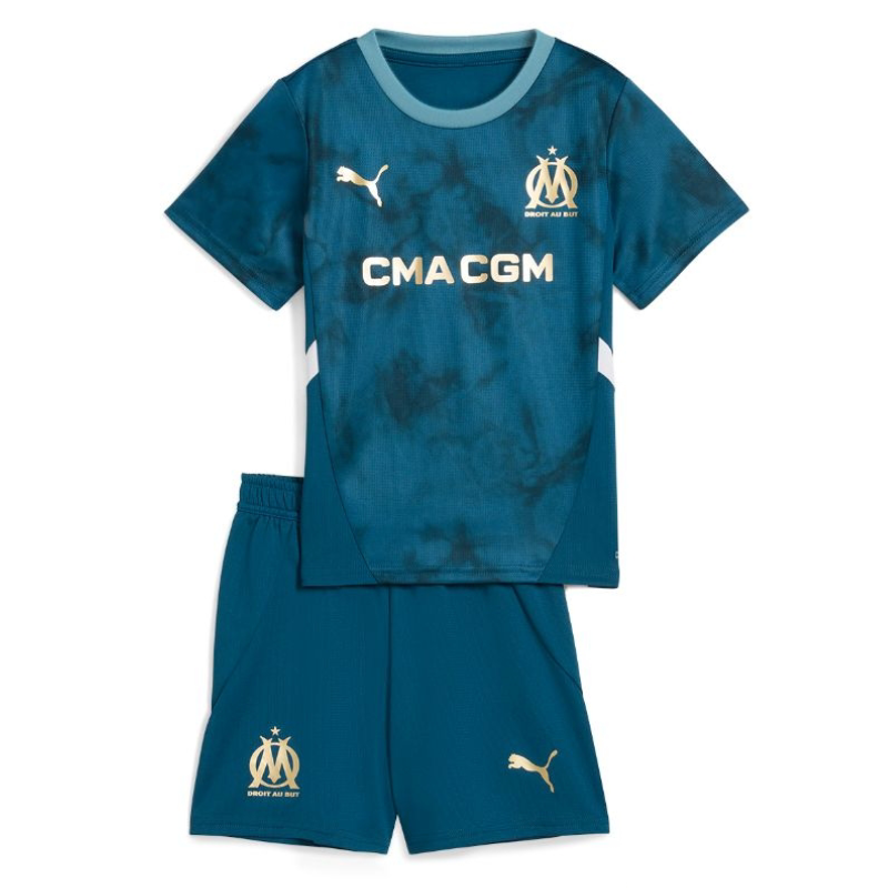 Maillot et short Marseille enfant Extérieur 2024-2025